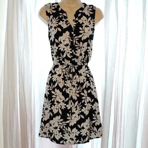 Floral Black and White Dress